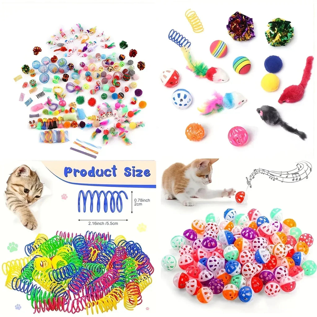 56/28/14PCS Pet Kitten Toys Variety Cat Toy Combination Set Cat Toy Funny Cat Stick Sisal Mouse Bell Ball Cat Supplies Zpaxo
