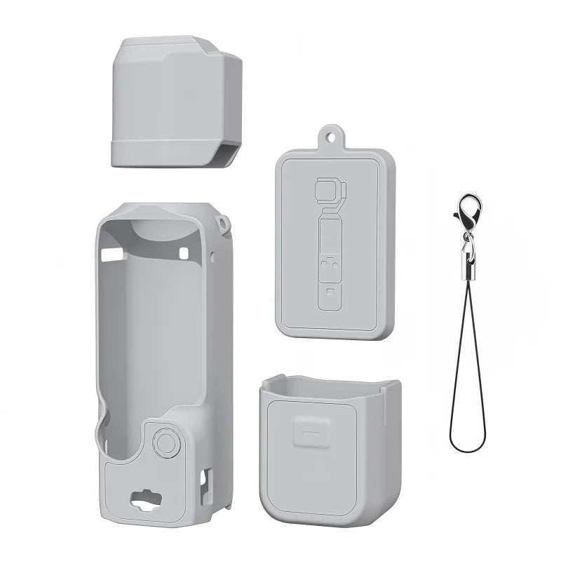 2026 DJI OSMO Pocket3 Silicone Case Anti-scratch Lens Cover Zpaxo Gray-A For Pocket 3