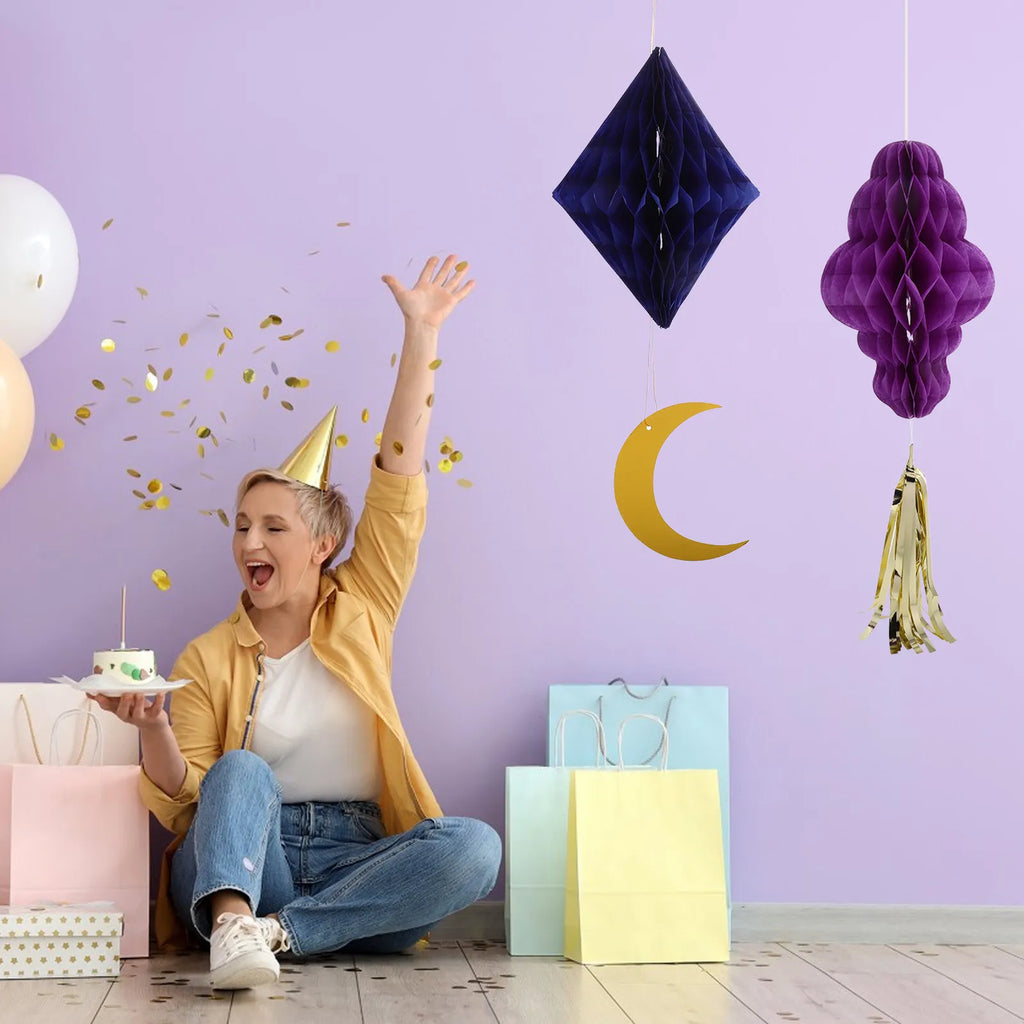 Honeycomb Paper Balls Hanging Ornaments Graduation Birthday Christmas