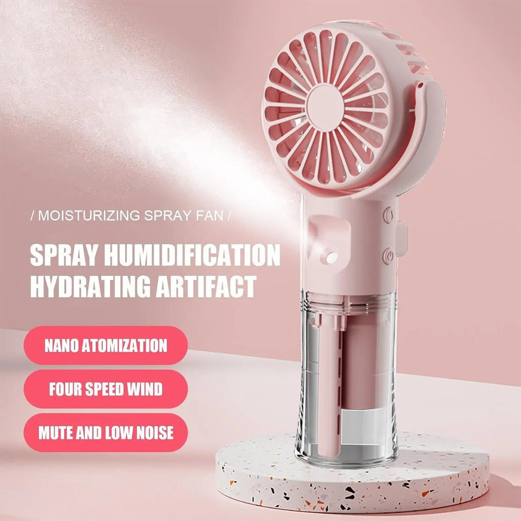 Handheld Spray Fans USB Rechargeable Portable Misting Fan 4-speed