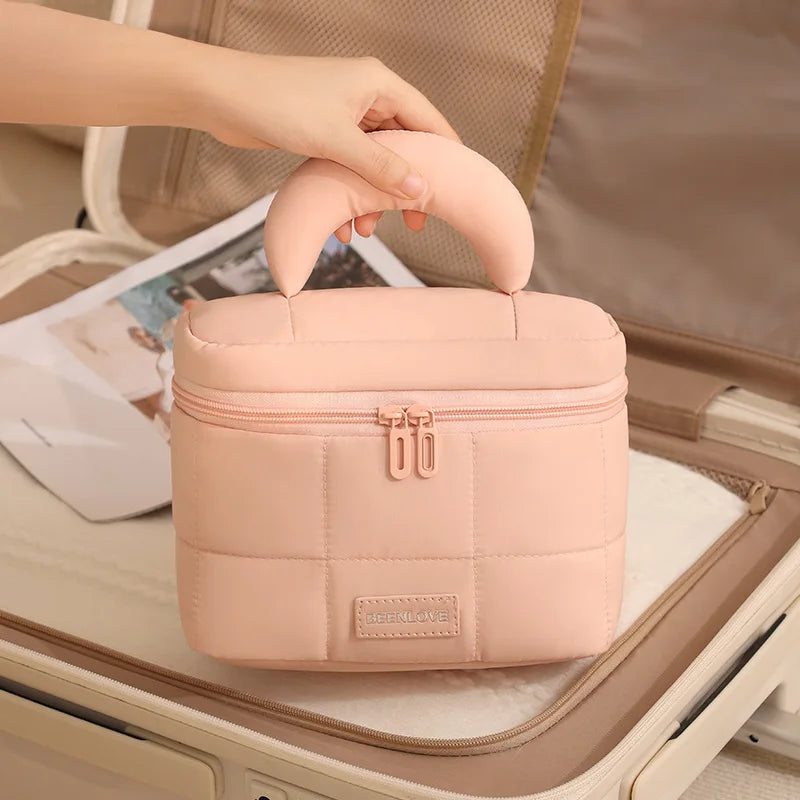 Large Capacity Cloud Open Makeup Bag – Travel Toiletry Organizer Travel Makeup Bag Zpaxo