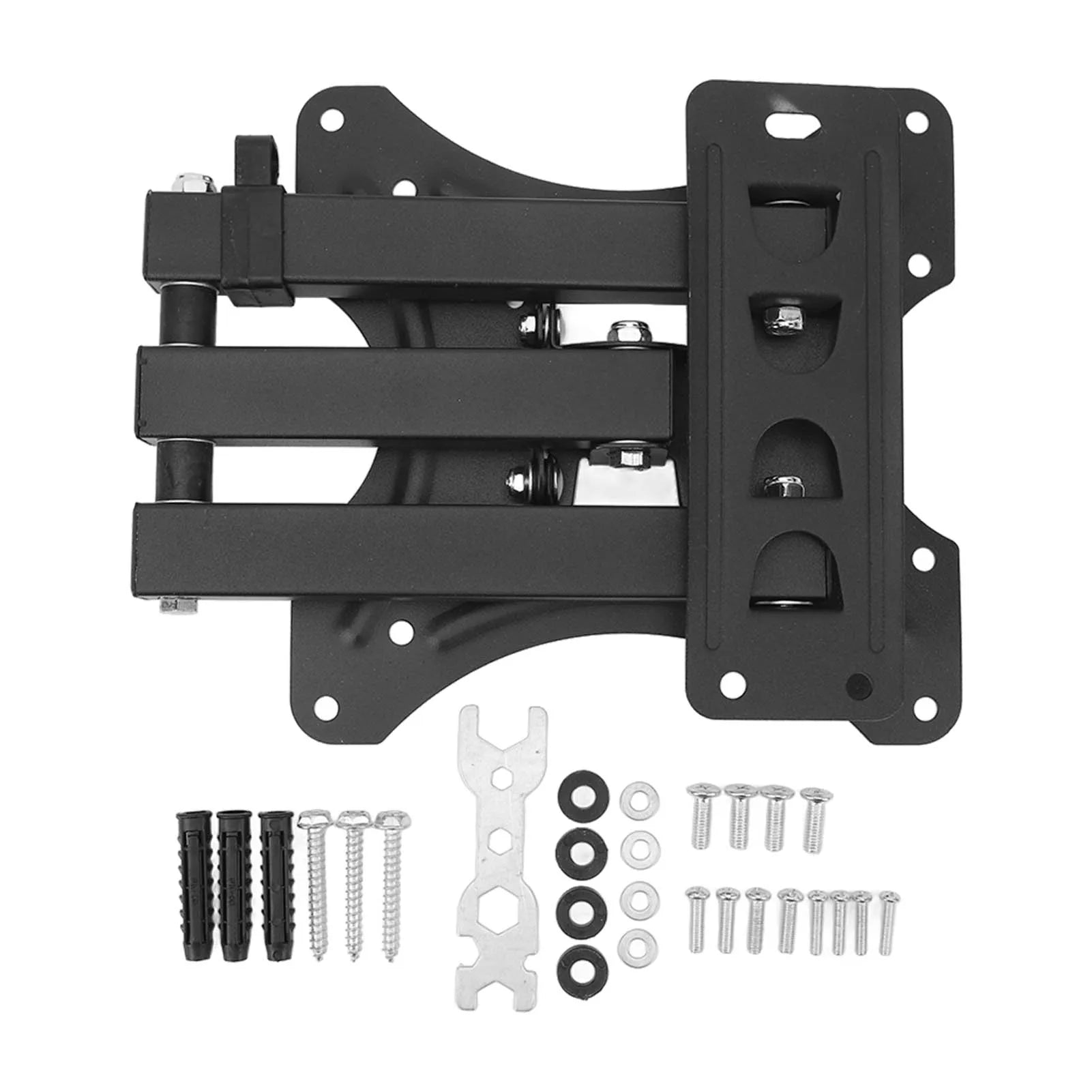 TV Mount Bracket Black Swivel Tilt Steel Wall Foldable Heavy Load