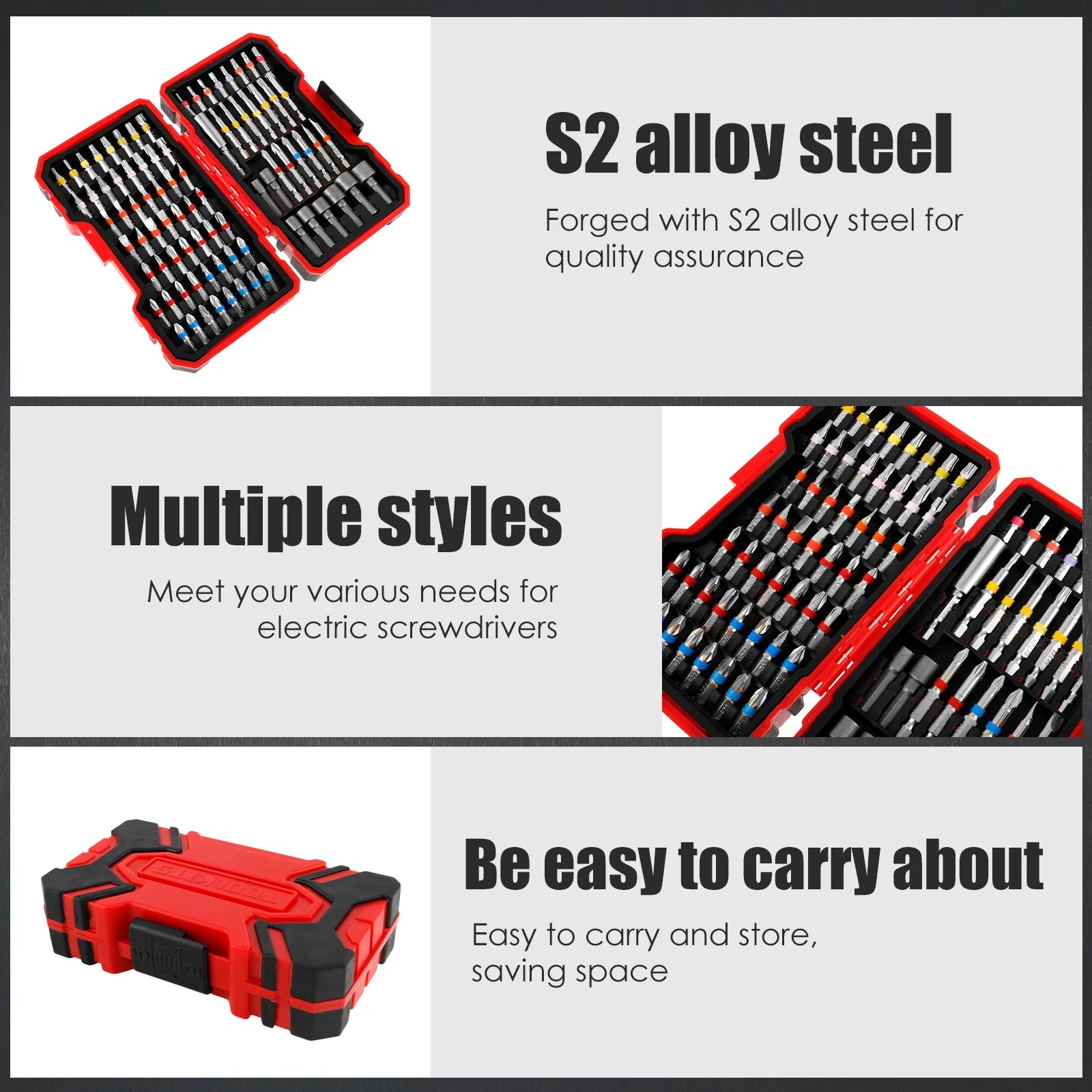 83Pcs Screwdriver Bit Set Colorful Security Bits Electric Screwdriver Set with Case Portable Steel Magnetic Long Drill Bit Set Zpaxo