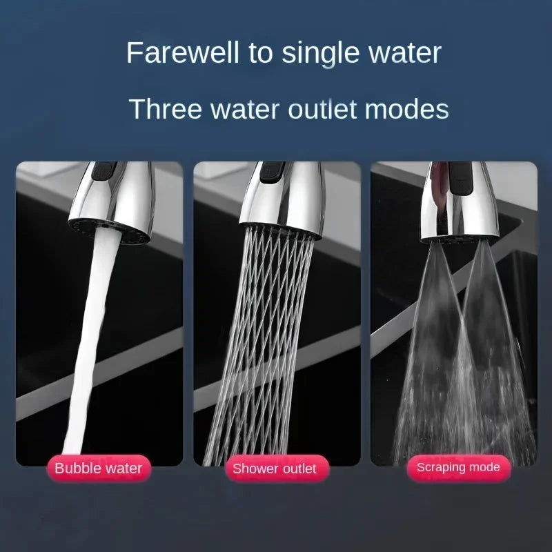 360° Rotating Faucet Extender – 3-Mode Metal Alloy Spray Head