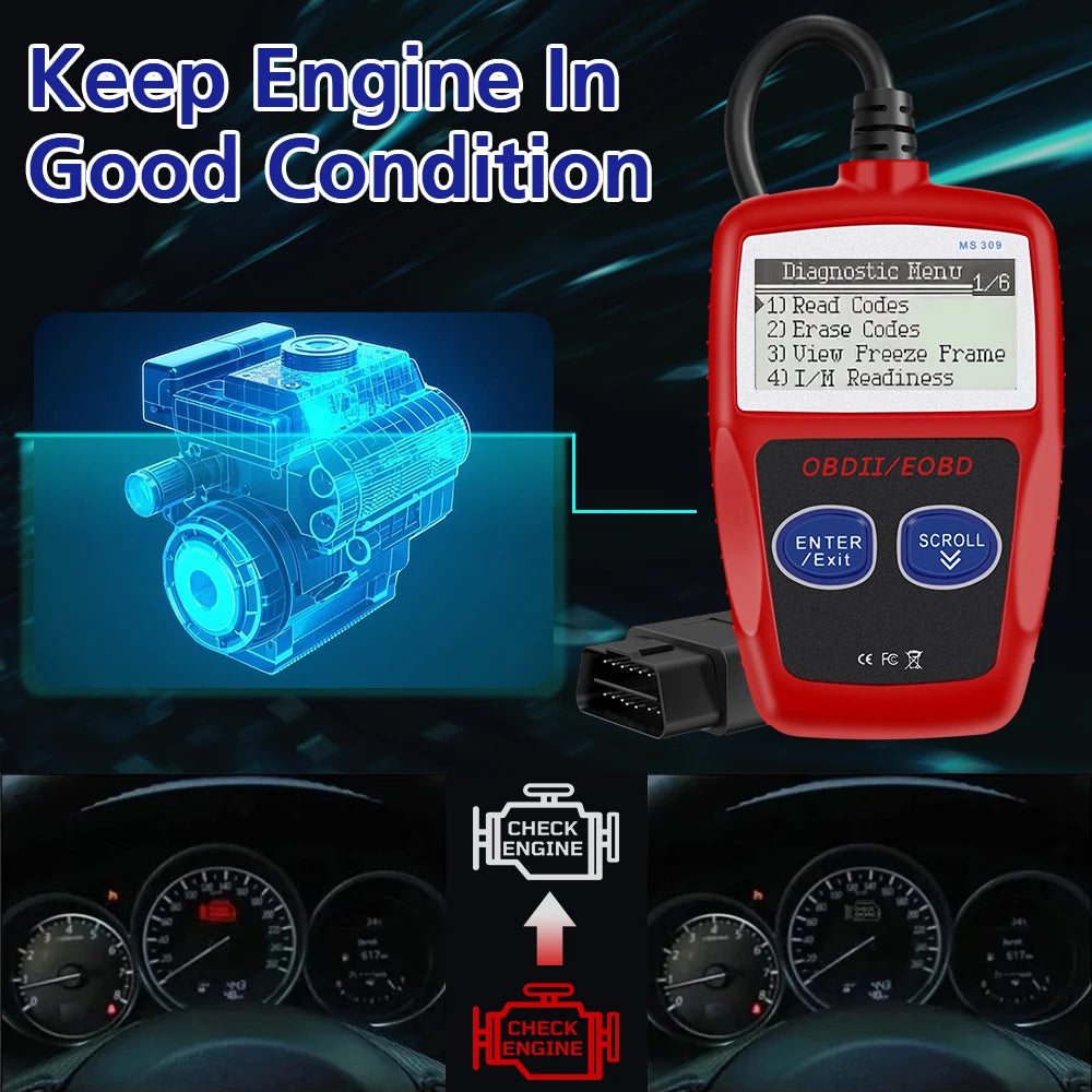Car Diagnostic Tools Fault Code Clear Digital Display OBD 2 Scanner