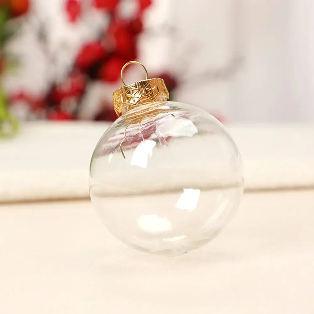 Clear Fillable Christmas Baubles 6cm 8cm 10cm – DIY Ornaments