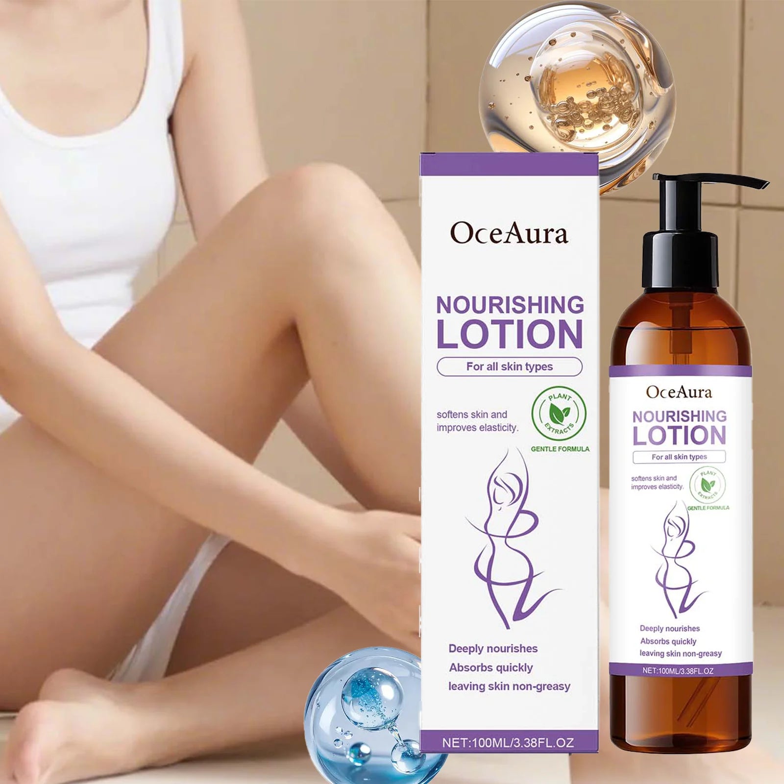 Lavender Body Lotion for Dry Skin Winter Skincare Deep Nourishing Rich Cream with Coconut Oil Christmas Gift New Year Present Zpaxo