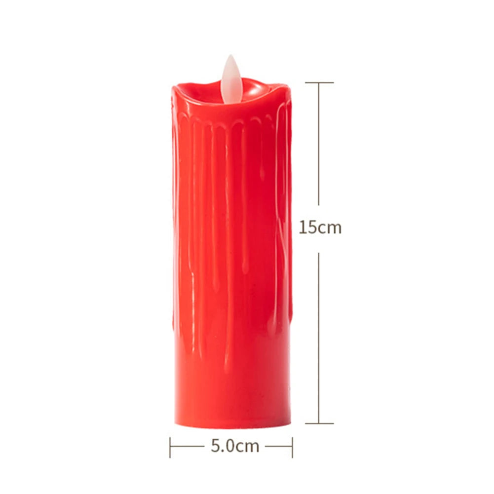 Flameless Electeic Candles Auto Swing Realistic Candle Led Lightweights Bright Flickering Bulb for Seasonal Festival Celebration Zpaxo 15cm