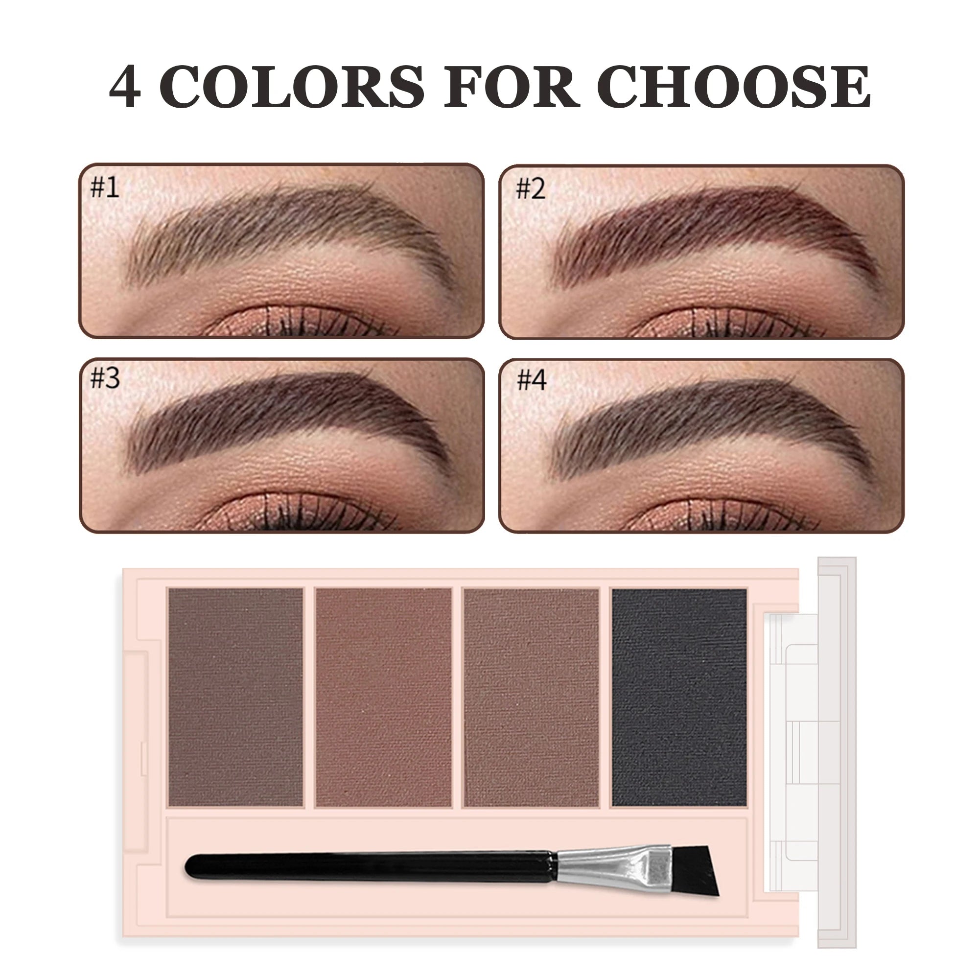 4-color Eyebrow Powder Palette With Eyebrow Brush - Natural Long-Lasting Eyebrow Powder Eyebrow Shape Waterproof and Sweat-proof Zpaxo