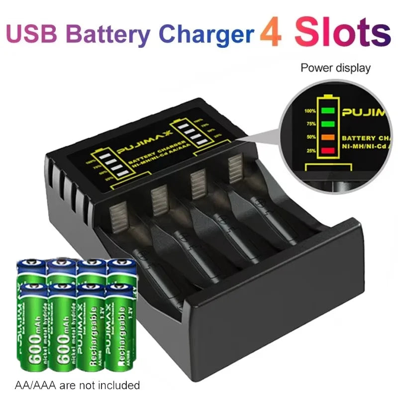 4 Slots Intelligent Ni-mh Battery Charger Rechargeable 1 2V 5 7 AAA