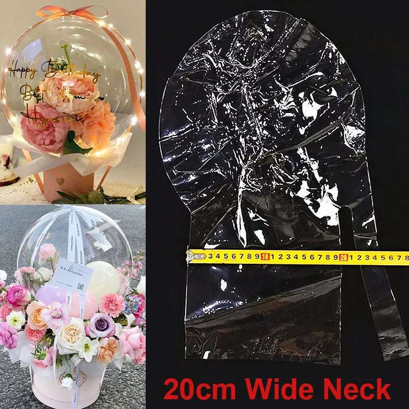 Wide Neck Bobo Balloon Mouth Transparent Bubble Flower Bouquet Snack