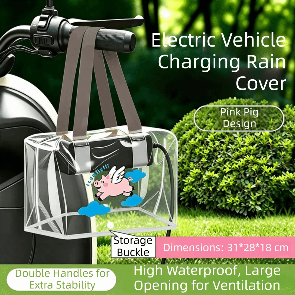 Thicken Motorcycle Charger Waterproof Bag Large Bottom Opening Zpaxo Black handle pig