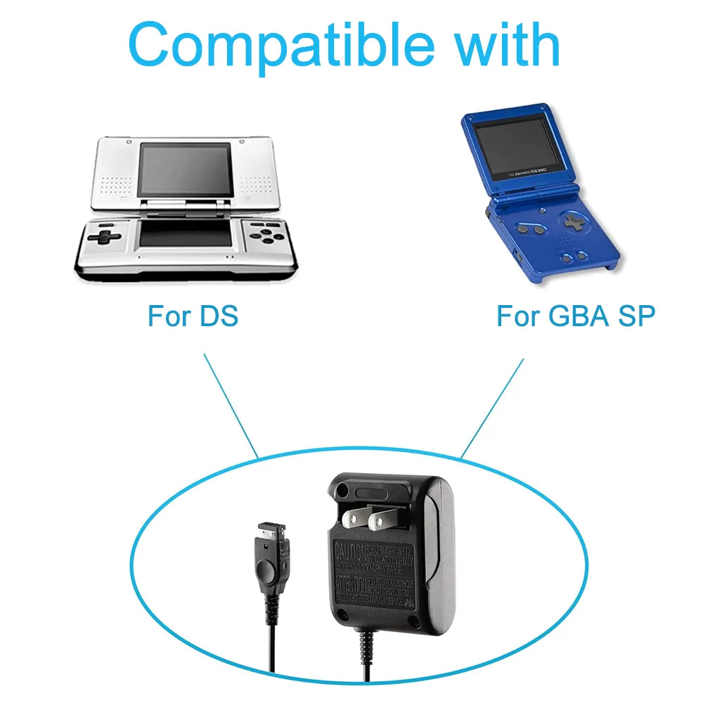 5.2V Home Wall Travel Charger AC Adapter for Nintendo DS NDS GBA SP Gameboy Advance SP - Power Supply Charging Cable EU/US Plug Zpaxo