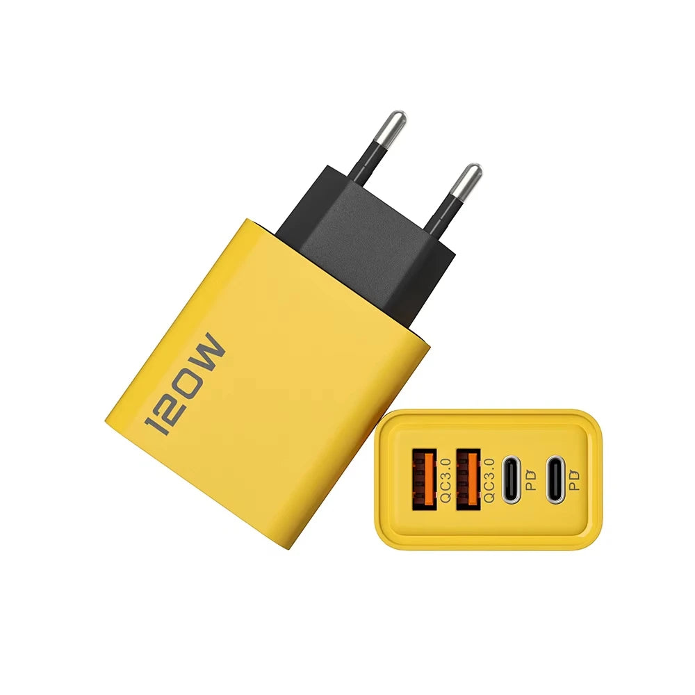 120W PD USB Charger Fast Charging Type C Mobile Phone Adapter For iPhone Samsung Quick Charge 3.0 EU/US Plug Wall Charger Zpaxo
