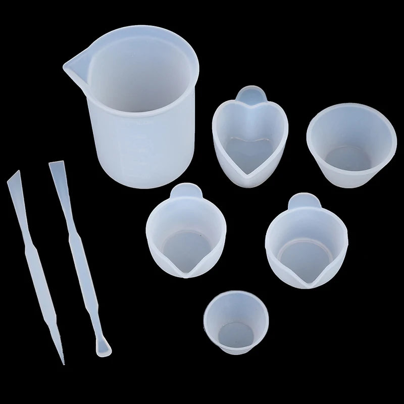 Silicone Resin Measuring Mixing Cup Stirrers DIY Jewelry Resin Glue Tool Cake Epoxy Resin Jewelry Making Kitchen Baking Tools Zpaxo