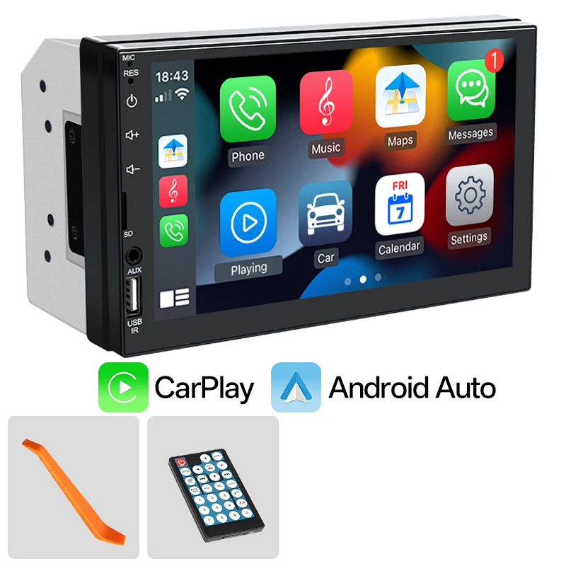 HIPPCRON Car MP5 Radio 2 DIN Multimedia Player 7 Touchscreen Wired
