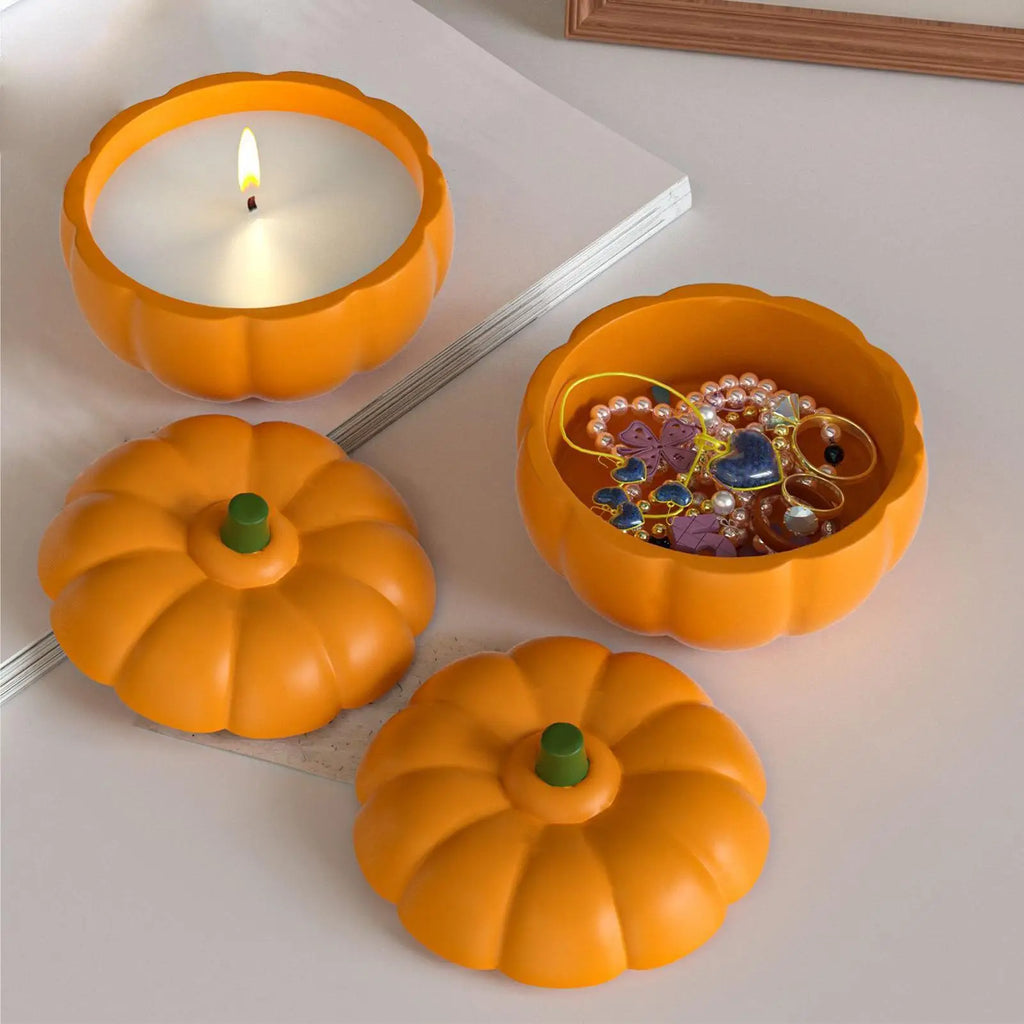 Pumpkin Mold Halloween Candle Holder Molds Reusable Containers