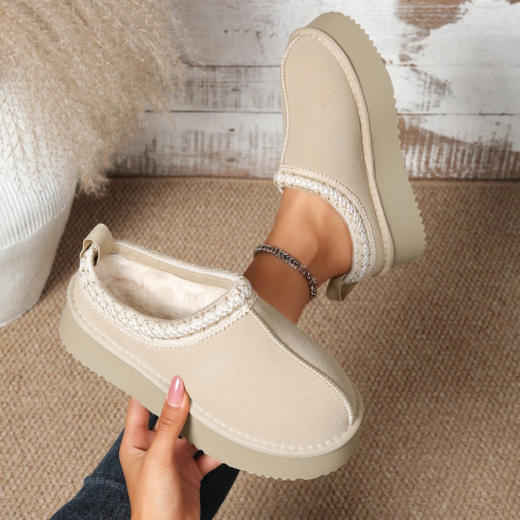 Women Slippers 2025 Platform Fluffy Slippers Women Home Large Size Slides Women House Flats Fashion Winter Designer Shoes Ladies Zpaxo