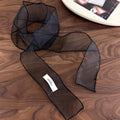 Decorative Solid Color Silk Scarf Y2K Thin Ribbon Headbands Long Skinny Scarf Summer Zpaxo Black