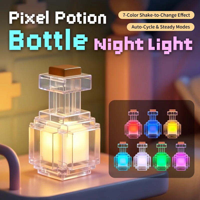 Rechargeable Night Light Mini 7 Liquid Medicine Bottle Pixel Wind