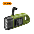 Emergency Solar Hand Cranked Flashlight Multifunctional Camping Power Zpaxo green