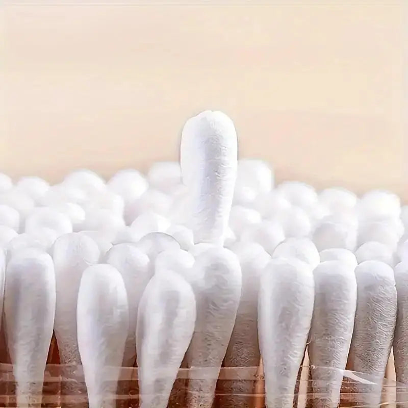 Double-ended 100-piece makeup cotton swab sticks, with wooden rods, used for cleaning ears and removing makeup Zpaxo
