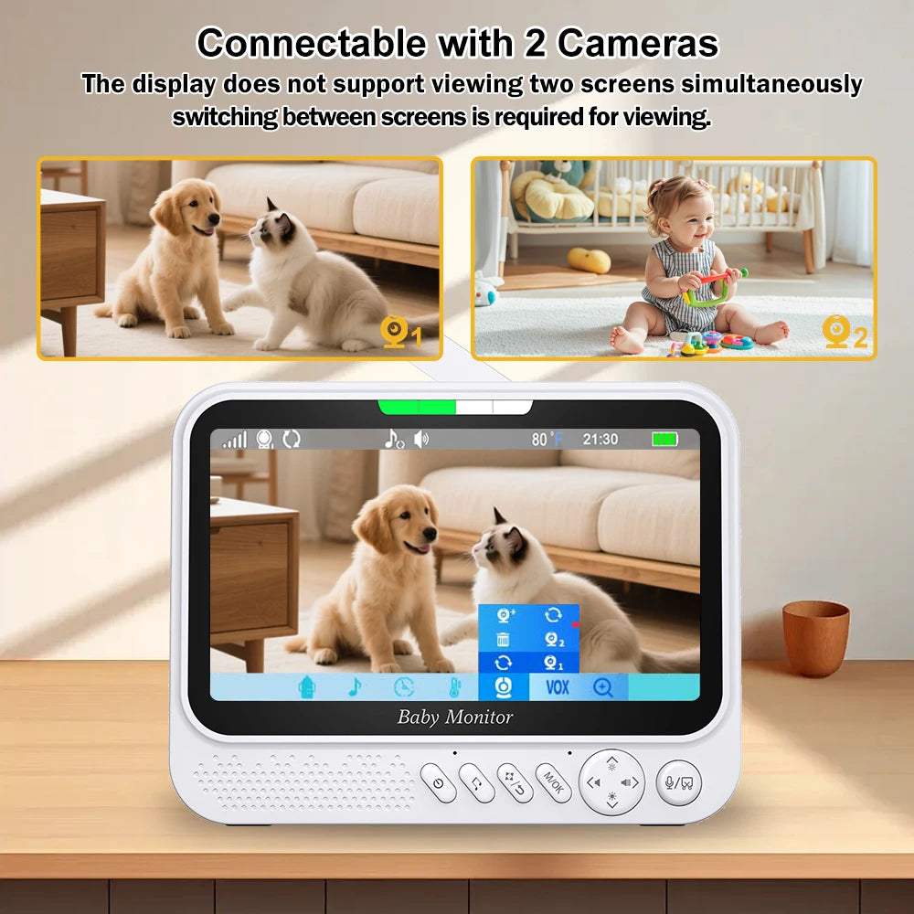 Video Baby Monitor Display Pan Tilt Zoom Babyphone IR Night Vision Zpaxo