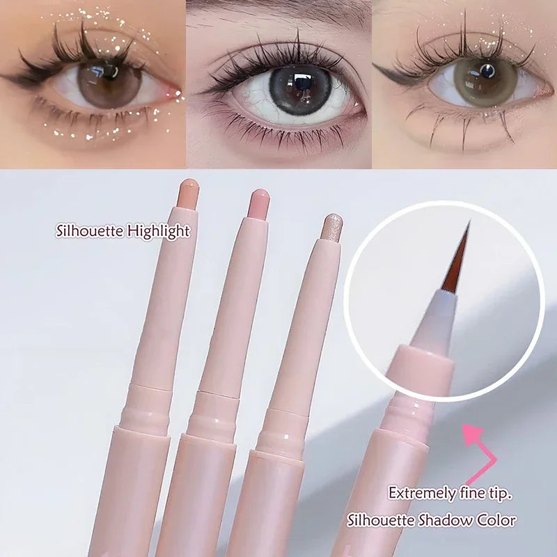 Double-headed Lying Silkworm Pencil Natural Non-smudge Matte Pearlescent Fine Flash Brightening Shadow Pen Highlighting Pen Zpaxo