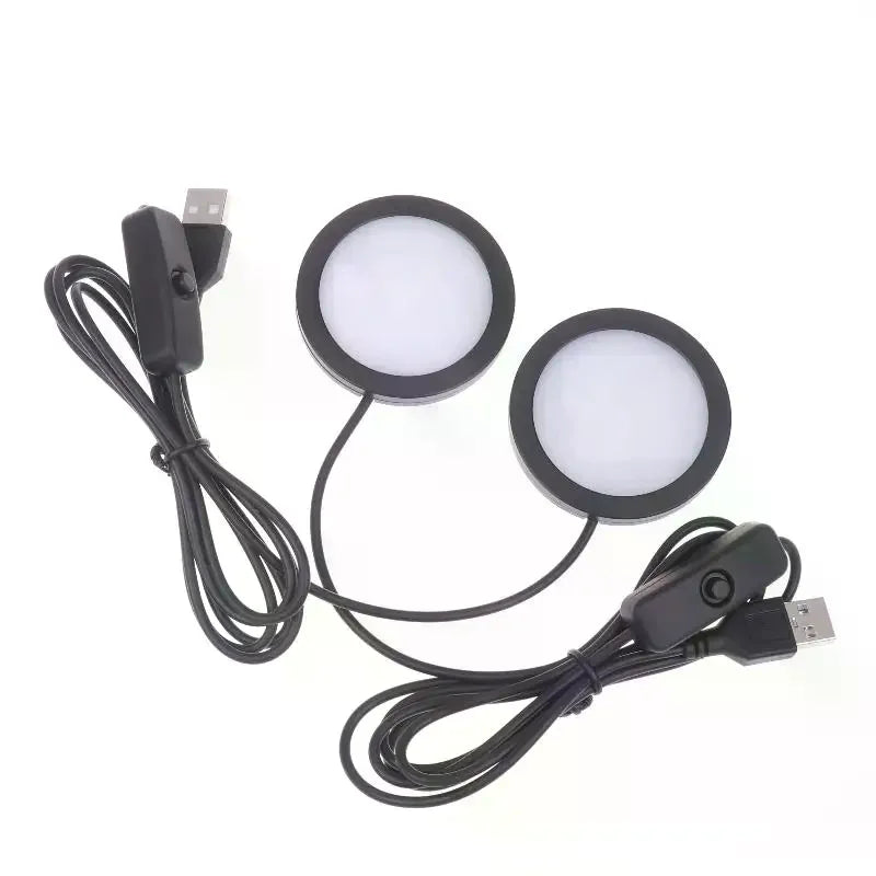 Bamboo Led Light Parts DIY Model Warm White Neutral Black USB Round Zpaxo