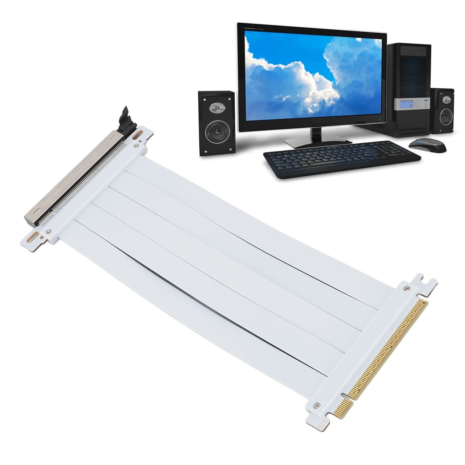 GPU Extension Riser Cable 128Gbps PCIE 5 0 X16 Anti Interference