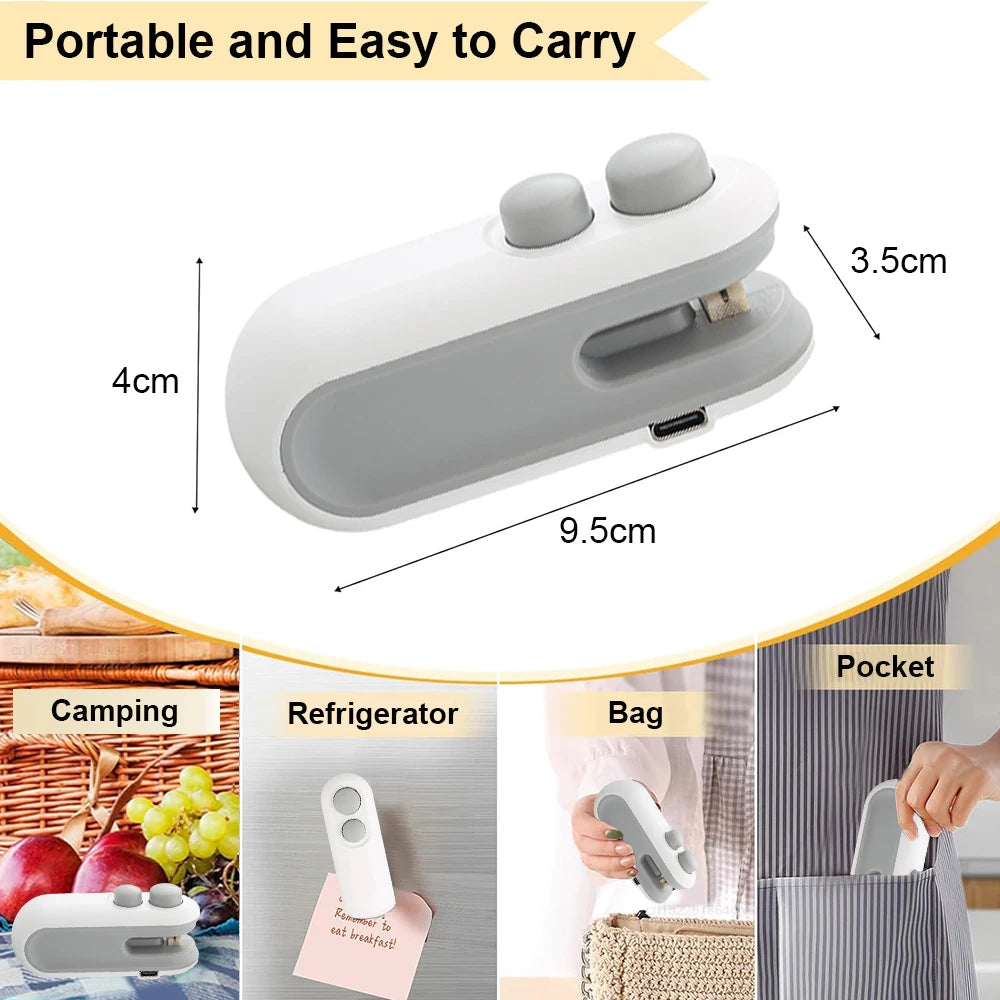 Mini Heat Bag Sealing Machine Package Sealer Bags Plastic Food Clip