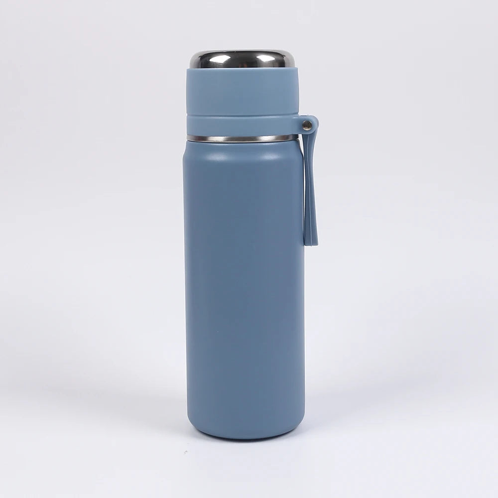 SUS316 Stainless Steel Thermos Water Bottle 500ml/600ml Insulated Bottle With Handle Thermo for Hot Cold Drinks for Outdoor Zpaxo Blue 600ml