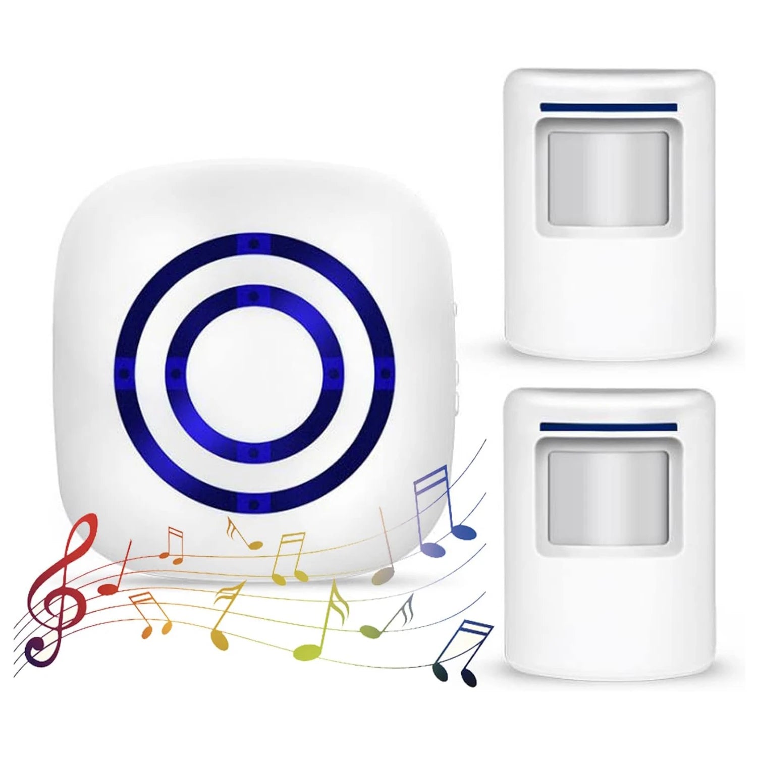 Wireless Door Chime Motion Sensor Detector Smart Visitor Doorbell Home Security Driveway Alarm with Plug-In Bell for Business Zpaxo