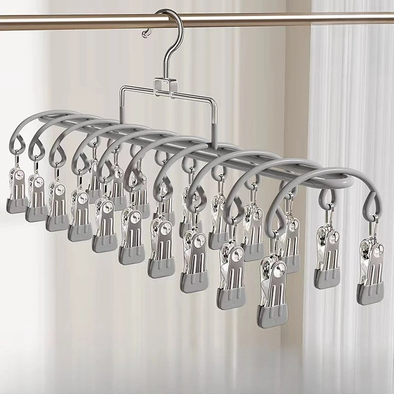 20-Clip Stainless Steel Laundry Hanger – Windproof Drying Rack
