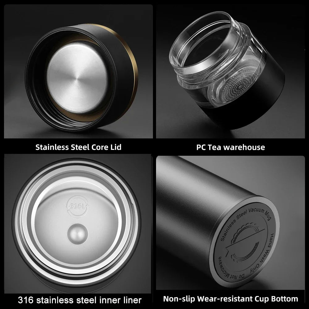 Portable LED Temperature Display Stainless Steel Thermoses Tea Vacuum