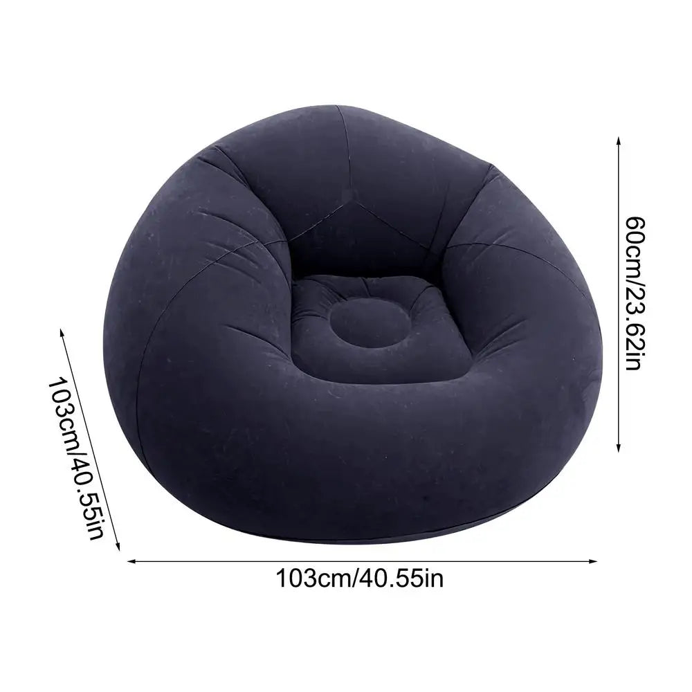 Inflatable Lazy Sofa Air Chair – Portable Beach & Camping Seat Inflatable Lounge Chair Zpaxo Purplish Blue