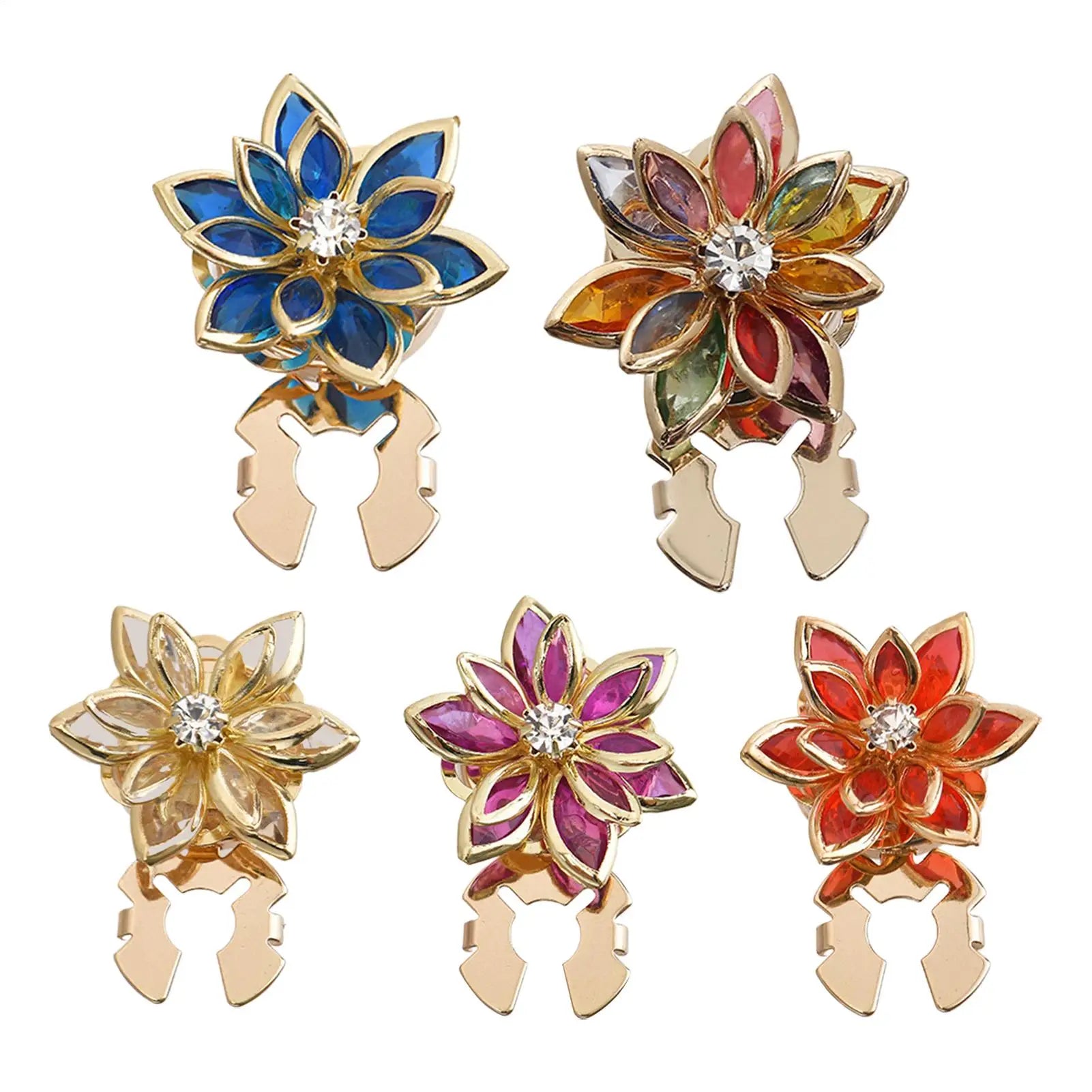 Flower Cuff Links Elegant Vintage Gold Lotus Shape Adjustable Button
