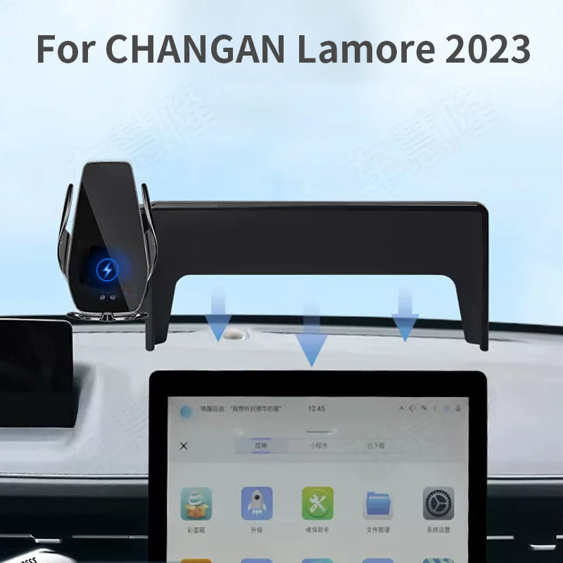 Car Phone Holder For CHANGAN Lamore 2023 screen navigation bracket magnetic new energy wireless charging rack Zpaxo