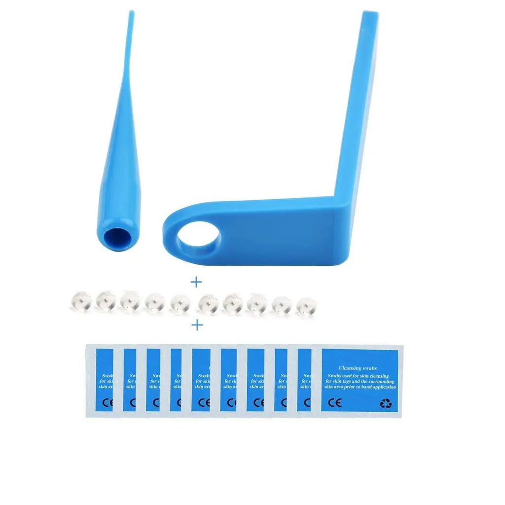 1 Set Skin Tag Removal Kit Skin Mole Wart Remover Micro Band Skin Tag Removal Kit Tag Treatment Tools Set with Cleansing Swabs Zpaxo 2set