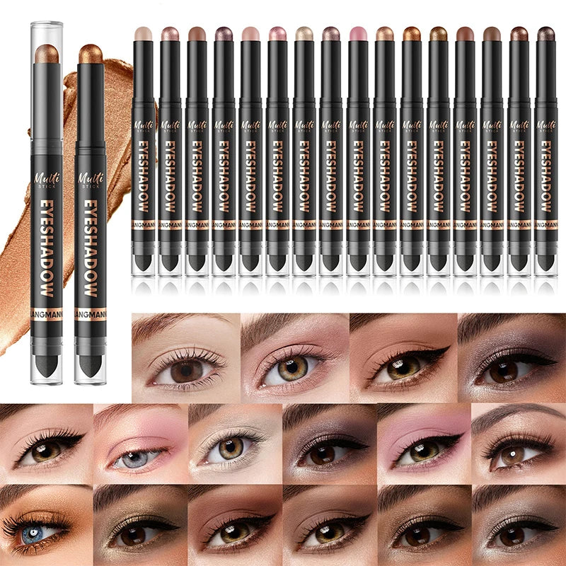 Glitter Brown Eyeshadow Pen Smoky Eyes Makeup Long Lasting Shimmer