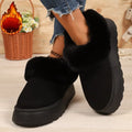 Anti-slip Shoe Thick Plush Snow Boots Women Faux Suede Platform Fur