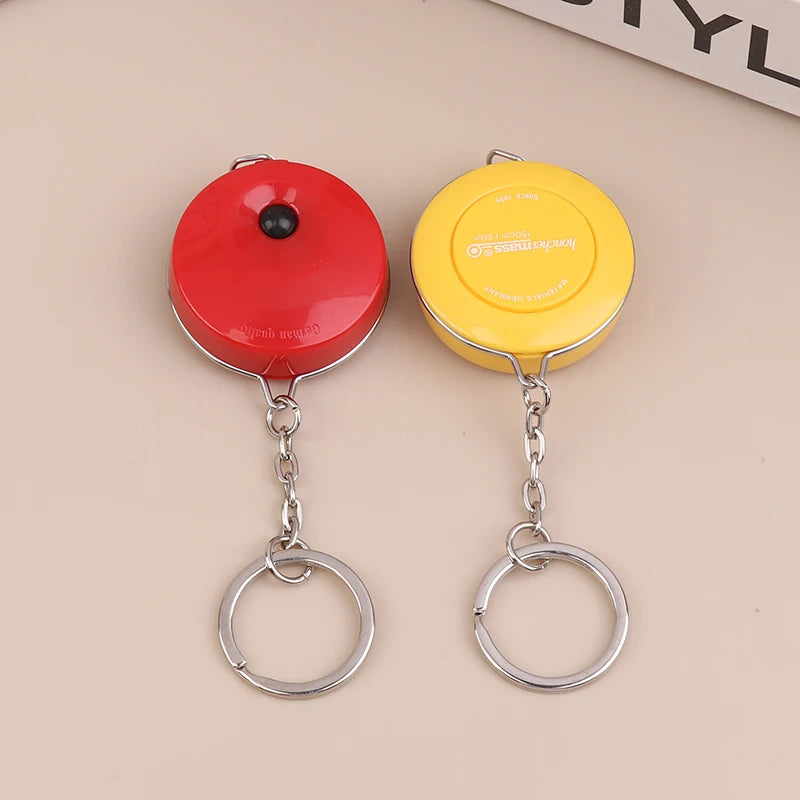 Mini ABS Plastic Measure Ruler Centimeter Inch Roll Tape 150/60Inch Keychain Tape Measure Portable Retractable Measuring Tool Zpaxo