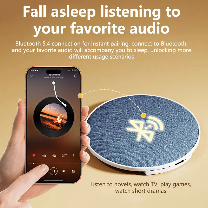 Pillow Side Sleep Aid Speaker Bluetooth 5.4 Hi-Fi Dynamic Sound Wireless Music Player Home Sleep Sound Equipment For Deep Sleep Zpaxo