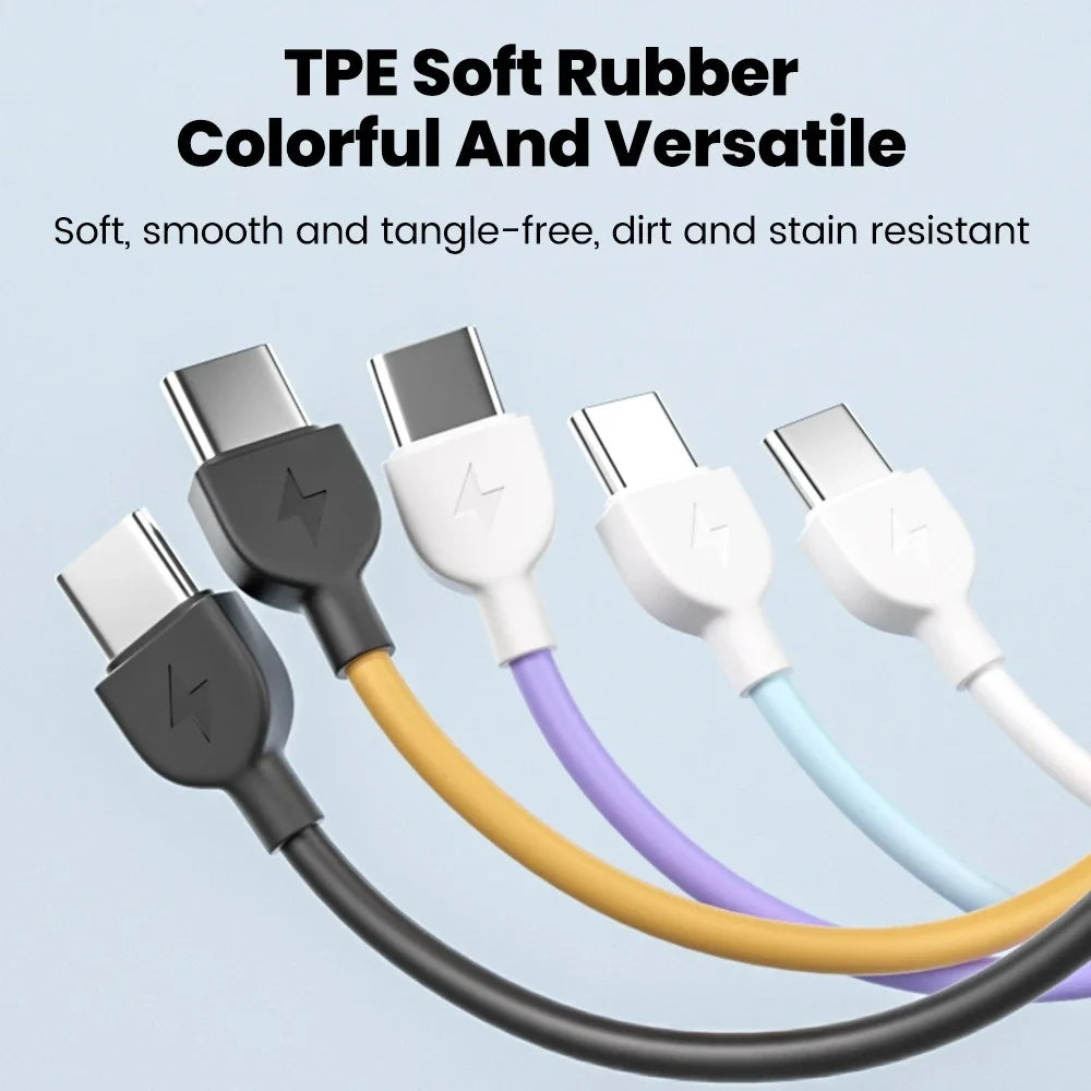 60W USB-C to USB-C Fast Charging Keychain Cable – 16cm USB-C Charging Cable Zpaxo
