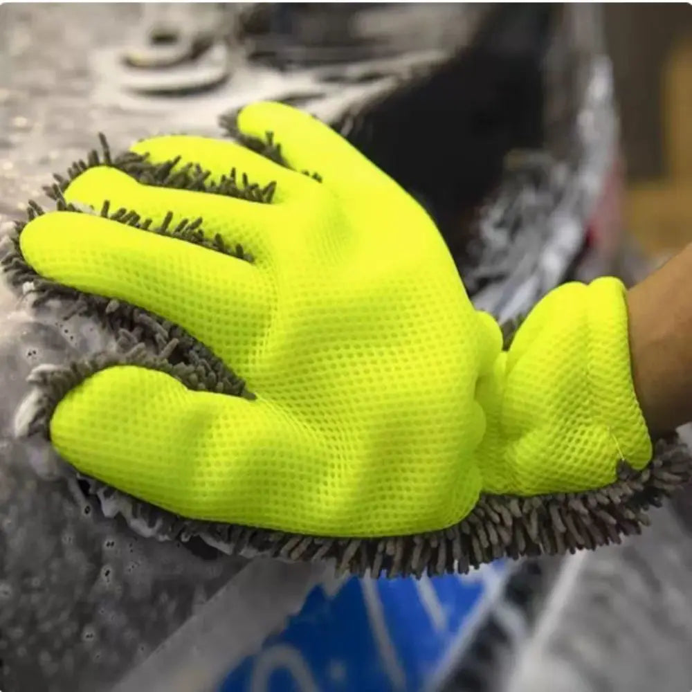 Soft Car Washing Gloves Anti-scratch Plush Mitt Multi Purpose Premium Zpaxo