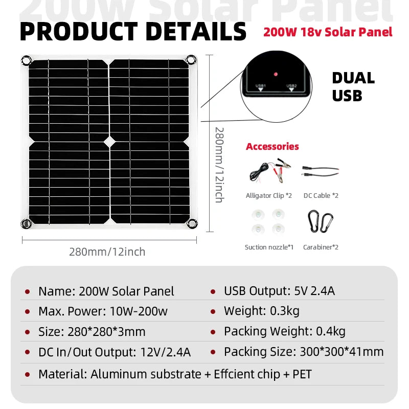 6000W Inverter 30A Controller 5V Solar Panel Smart Phone Car Charge Camping Home Solar Power System for Home Complete Kit RV Zpaxo