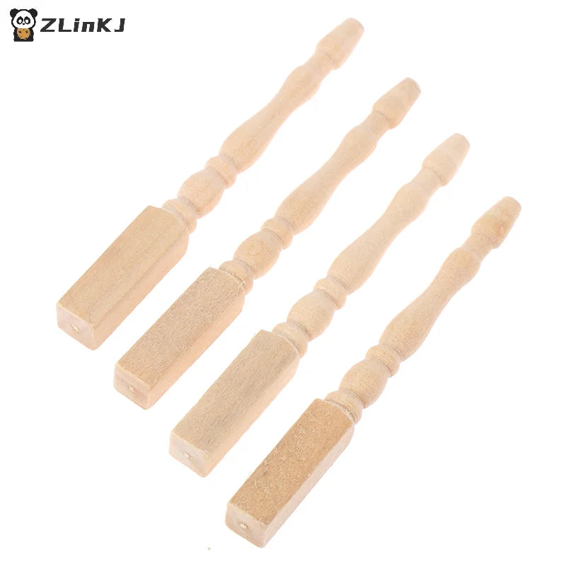 ▶4pcs/lot 1:12 Wood Dollhouse Table Leg Miniature Furniture Diy Dollhouse Accessories Simulation Table Feet Model Dollhouse Toy Zpaxo