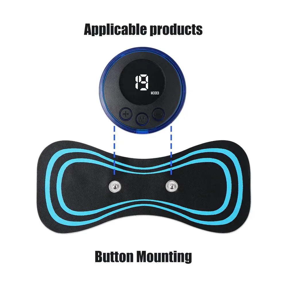 10PCS Portable Mini Electric Neck Back Massager Cervical Massage Patch Stimulator Massage Patch Replacement Patch Zpaxo