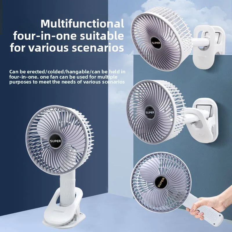 Multifunctional Clip Fan Desktop Wideangle Blower Hanging Wall Fan Threespeed High-wind Handheld Portable Fan Must Have Outdoors Zpaxo