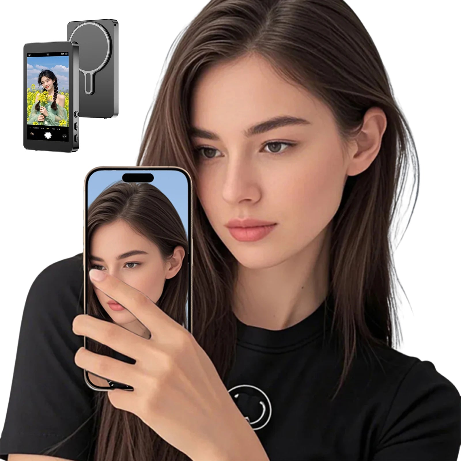 Magnetic Phone Vlog Selfie Monitor Screen Wireless Live Stream